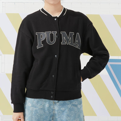 彪马(PUMA)外套女子美式棒球服户外跑步健身运动休闲夹克682179-01