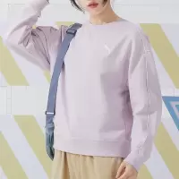 彪马(PUMA)女子卫衣日常简约纯棉舒适透气圆领套头衫682159-60