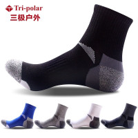 三极 TP6090 男士中筒运动袜篮球袜 五双混色