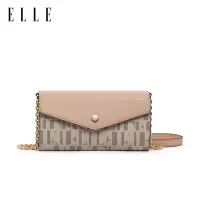 ELLE时尚拼色小方包单肩斜挎包杏色 E30S1333200