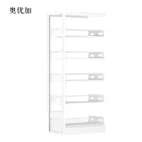 奥优加图书馆书架阅览室货架资料档案架钢制书架单面五层副架