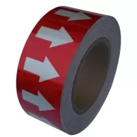 红底白字管道流向箭头色环标识