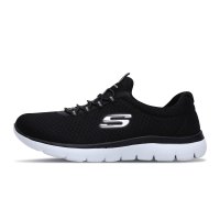 斯凯奇(Skechers)女鞋软底网面运动鞋轻便休闲鞋健步鞋一脚穿 12980-BKW