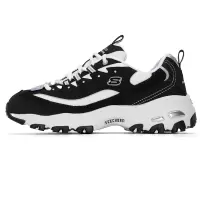 斯凯奇(Skechers)女鞋低帮熊猫鞋轻便运动鞋防滑休闲鞋厚底增高老爹鞋 149906-BKW