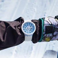 Swatch斯沃琪瑞士手表 BIG BOLD 系列 纯净蓝白 石英学生手表 SB03N103