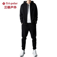 三极 TP6361 冬季加绒加厚棉质运动开衫套装