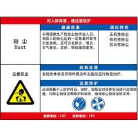 粉尘职业病危害告知卡