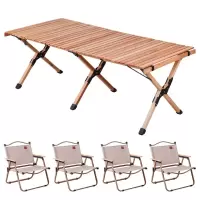 三极 TP8872 户外露营便携桌椅 一桌两椅 桌子:90*60cm(中号椅子+碳钢折叠桌)