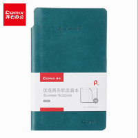 齐心笔记本子A6/98张 文具软皮面会议记录本创意斜绑带/记事本/日记本 C5860绿