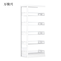 万骏兴图书馆书架阅览室货架资料档案架钢制书架单面五层副架