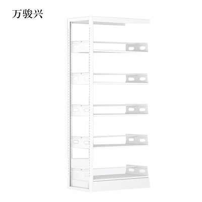 万骏兴图书馆书架阅览室货架资料档案架钢制书架单面五层副架