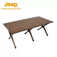 Jeep吉普铝合金蛋卷桌户外露营烧烤桌子出行便携折叠沙滩桌高承重
