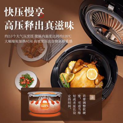 松下(Panasonic)5L智能电压力锅 电饭锅 1-8人 家用多功能压力煲无水料理大容量电饭煲