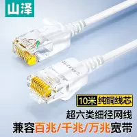 山泽超六类细径CAT6A高纯无氧铜网络跳线 8芯双绞高速超6类RJ45网络线