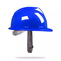 迅迈 国标V型-蓝色 安全帽工地头盔男领导国标工人安全生产施工程工作帽定制logo印字