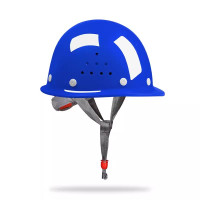 迅迈 欧式圆盔-蓝色 安全帽工地头盔男领导国标工人安全生产施工程工作帽定制logo印字
