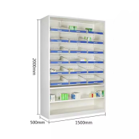 迅迈 1500三连带抽药柜 医院药房西药架诊所用摆药架拆零药品柜医药药架子双面抽拉药盘架