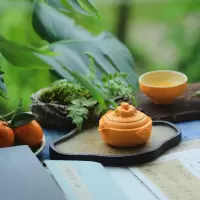 万仟堂大吉大利·快客杯01橘黄釉