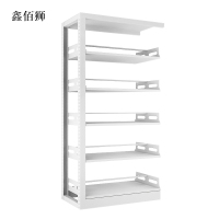 鑫佰狮图书馆书架阅览室货架资料档案架钢制书架双面五层副架