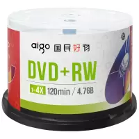 爱国者(aigo)DVD+RW 空白光盘/刻录盘 1-4速4.7GB 桶装50片 可擦写 可重复刻录 单位:盒