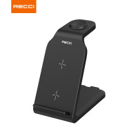 锐思(Recci) RCW-16 威能聚磁环手机支架四合一立式无线充电器 黑色
