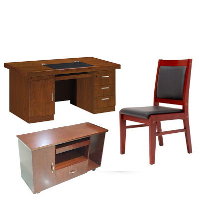 巴洛卡办公桌椅组合1.4米办公桌+边柜*1+办公椅*1