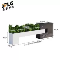 金菲罗格户外防腐木坐凳座椅花箱组合 花箱花槽220-250CM组合