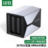 绿联 双盘位SATA串口Raid移动硬盘盒外置机械固态硬盘通用 4种RAID功能 3.5英寸硬盘柜 80127