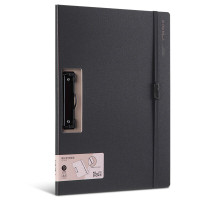 得力纽赛(NUSIGN)A4横式折页板夹会议夹 加厚文件夹办公用品 黑NS178 单位:个