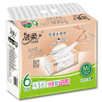 洁柔 粉Face(M号) 可湿水面巾纸3层120抽*6包/提 无香 PR078-06 单位:提