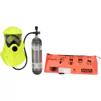 梅思安 10158152 S-Cap-Air逃生呼吸器 含3升20MPa碳纤气瓶 恒流减压阀 供气管 头罩 一套
