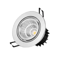 百士安 cob射灯led天花灯嵌入式店走廊玄关过道灯 7W-黄光-高光银(开孔8-9厘米)