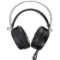 雷柏(Rapoo) VH500 有线耳机7.1声道游戏耳机 有线耳麦 电竞耳机 电脑头戴式耳机立体环绕声 黑色