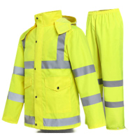 强盛伟业(QSWY) 荧光色反光雨衣雨裤套装 分体式防水防汛交通执勤工作服雨衣