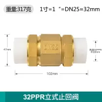 艾克心 PPR32 1寸立式黄铜止回阀 3个/组(单位:组)