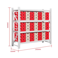 鸿业盛大 仓库货架置物架储物架超市展示多功能角钢杂物收纳架2000*60*2000