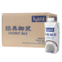KARA佳乐经典椰浆330ml*12瓶整箱 来自印度尼西亚苏门答腊岛 椰香浓郁 口感顺滑