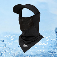 Jeep吉普官方户外防晒冰感面罩男女骑行运动全脸护颈帽子防紫外线