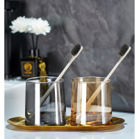 玻璃漱口杯简约牙刷杯008琥珀圆形 /个