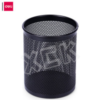 得力铁网圆形笔筒 909 黑色 单个装