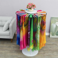 铁艺围巾架子丝巾展示架落地式服装店挂布料披肩陈列货架圆形旋转