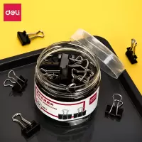 得力15mm黑色长尾夹票夹60只/筒8566[6筒装]