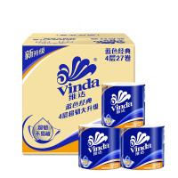 维达(Vinda) 卷纸 V4069-B 蓝色经典140克*27卷 4层加厚 卫生纸卷纸有芯卷 整箱