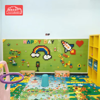 有优贝贝(YUYUBABY)乐高积木墙幼儿园大颗粒墙面上滑道积木儿童房壁挂式墙体玩具