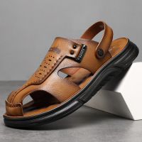 软皮超纤皮鞋凉鞋男包头沙滩鞋夏休闲户外两用凉拖鞋厂家直销