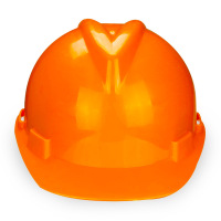 安全帽国标材质高强度ABS V型 橙色旋钮式内衬安全帽免费印字 单位 顶
