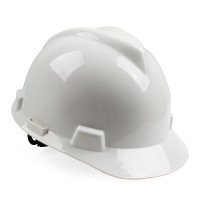 安全帽国标材质高强度ABS V型 白色旋钮式内衬安全帽免费印字 单位 顶