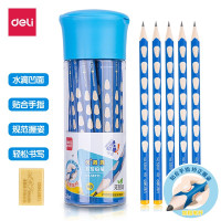 得力(deli)58191铅笔36支HB中粗桶装洞洞铅笔(蓝)(36/筒) 铅笔