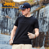 Jeep吉普休闲短袖t恤男夏季凉感吸湿透气上衣户外登山运动速干衣