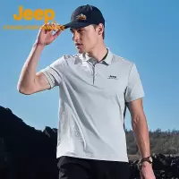 Jeep吉普户外速干POLO衫男夏季防晒冰感T恤亲肤抗起球纯色短袖
